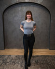 Willow Equestrian Seamless Short Sleeve Tee Shirt Pewter
