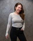 Willow Equestrian Seamless Long Sleeve Shirt Light Grey