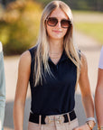 Willow Equestrian Breeze Sleeveless Convertible Sun Shirt Navy