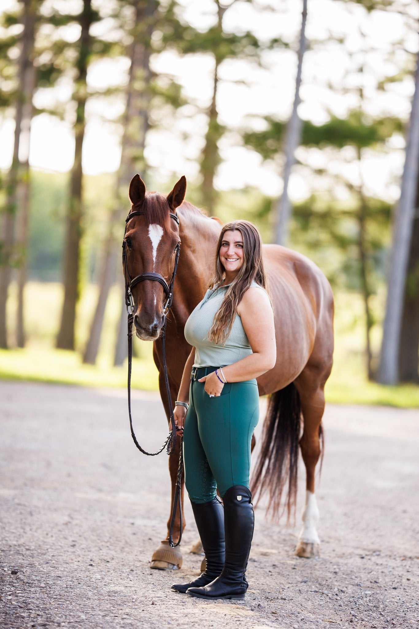 Willow Equestrian Luxe Breech Hunter Green