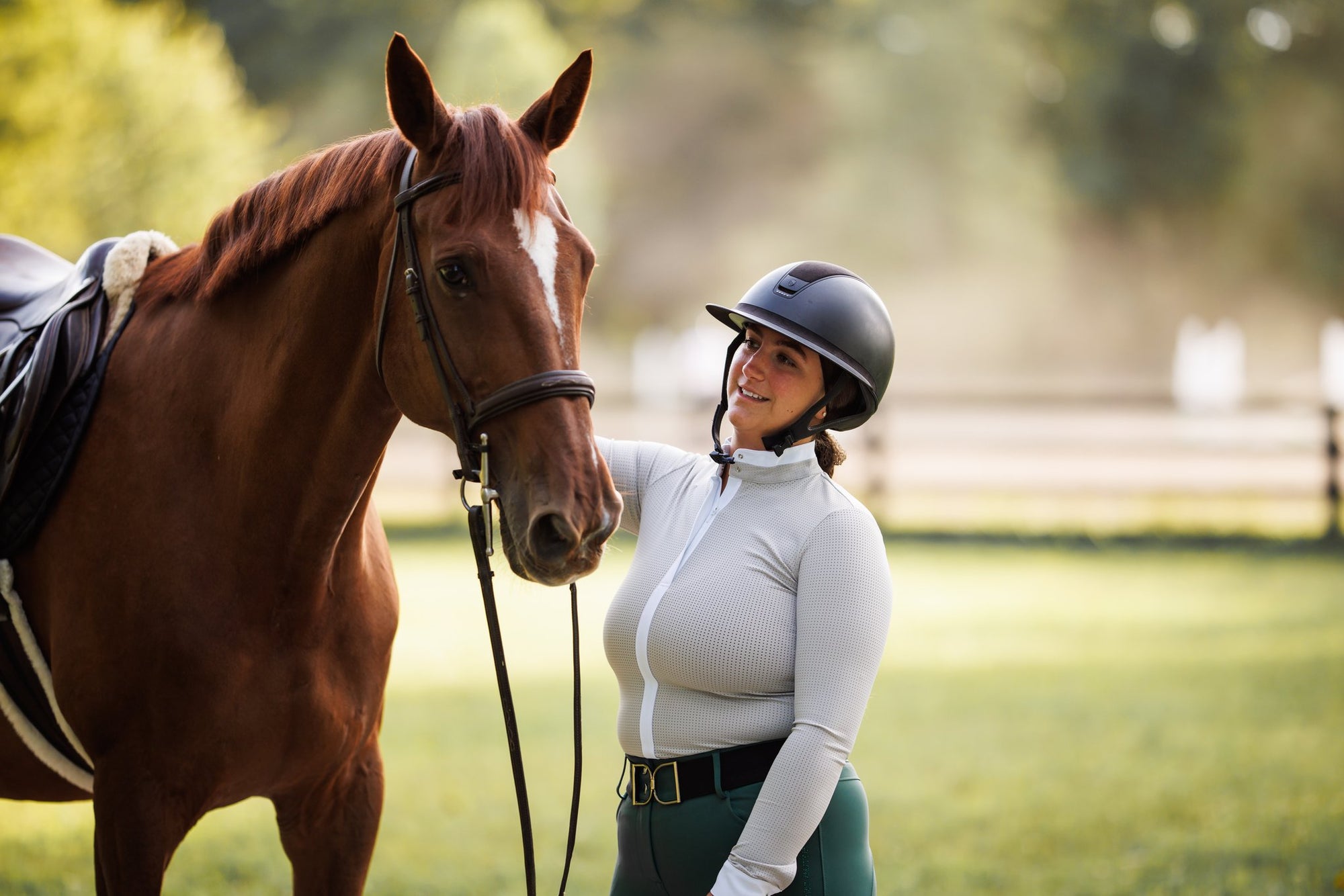 Willow Equestrian Breeze Classic Show Shirt Grey/White