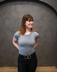 Willow Equestrian Seamless Short Sleeve Tee Shirt Pewter