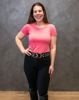 Willow Equestrian Seamless Short Sleeve Tee Shirt Hot Pink