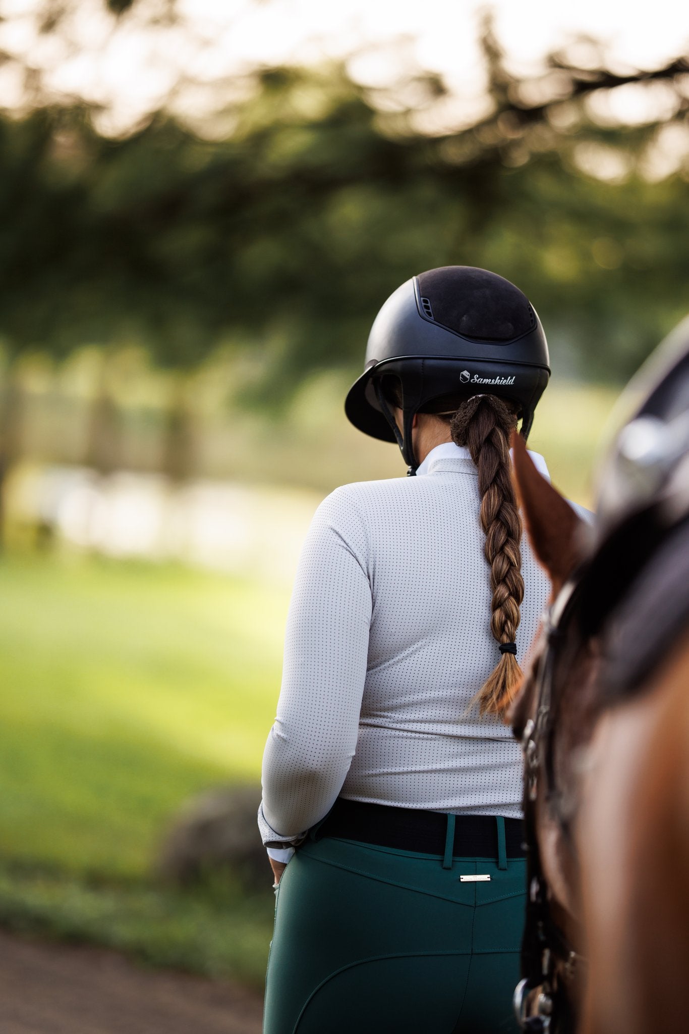 Willow Equestrian Breeze Classic Show Shirt Grey/White