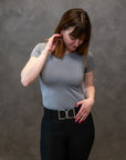 Willow Equestrian Seamless Short Sleeve Tee Shirt Pewter
