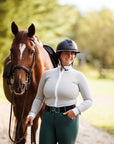Willow Equestrian Breeze Classic Show Shirt Grey/White