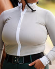 Willow Equestrian Breeze Classic Show Shirt Grey/White