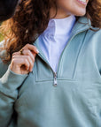 Willow Quarter Zip Sweatshirt Sage