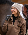Willow Equestrian Quarter Zip Sweatshirt 2024 Mocha