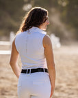 Willow Equestrian Breeze Sleeveless Convertible Sun Shirt White