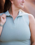 Willow Equestrian Breeze Sleeveless Convertible Sun Shirt Sage