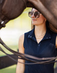 Willow Equestrian Breeze Sleeveless Convertible Sun Shirt Navy