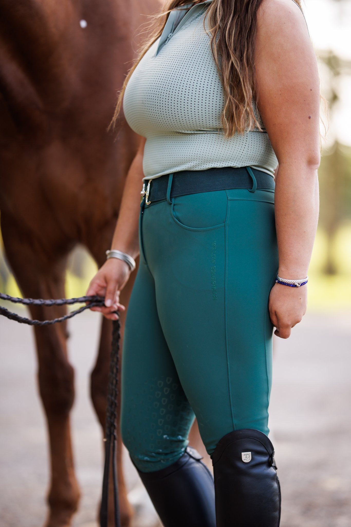 Willow Equestrian Luxe Breech Hunter Green