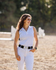 Willow Equestrian Breeze Sleeveless Convertible Sun Shirt White