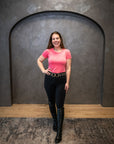 Willow Equestrian Seamless Short Sleeve Tee Shirt Hot Pink