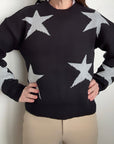 Lucky Stars Knit Sweater Black/Grey Stars
