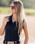 Willow Equestrian Breeze Sleeveless Convertible Sun Shirt Navy