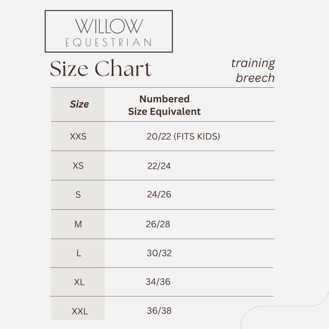 Willow Equestrian Training Breech Black