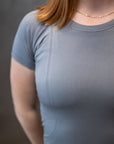 Willow Equestrian Seamless Short Sleeve Tee Shirt Pewter