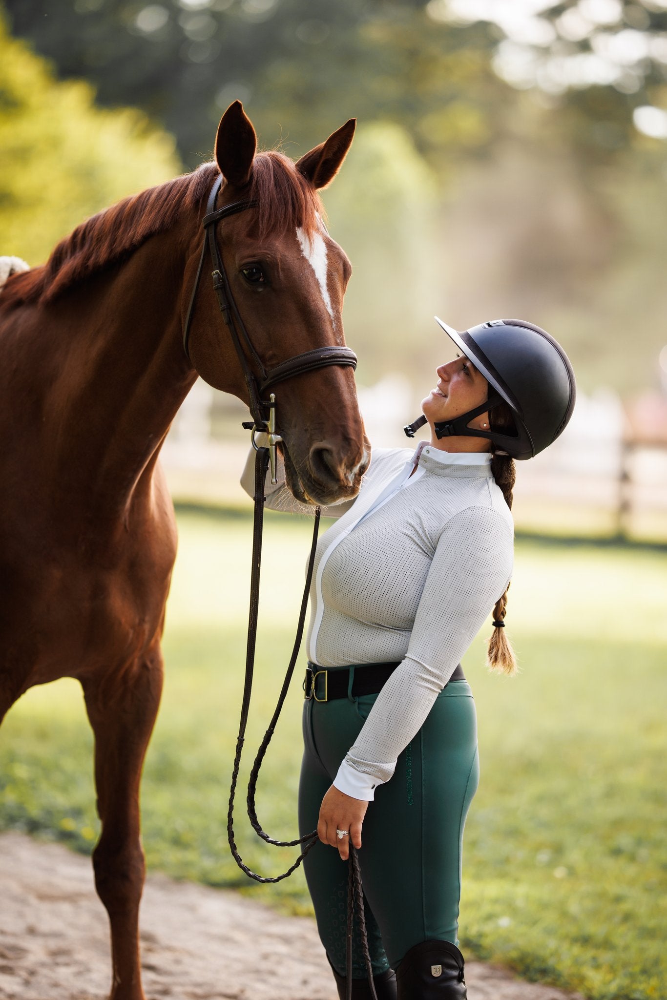Willow Equestrian Breeze Classic Show Shirt Grey/White
