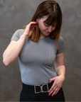 Willow Equestrian Seamless Short Sleeve Tee Shirt Pewter