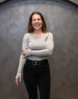 Willow Equestrian Seamless Long Sleeve Shirt Light Grey