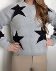 Lucky Stars Knit Sweater Grey/Black Stars