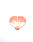 Engraved Rose Gold Large Heart Tag