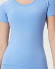 Willow Equestrian Seamless Short Sleeve Tee Shirt Sky Blue