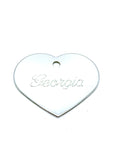 Engraved Chrome Large Heart Tag