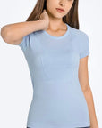 Willow Equestrian Seamless Short Sleeve Tee Shirt Baby Blue
