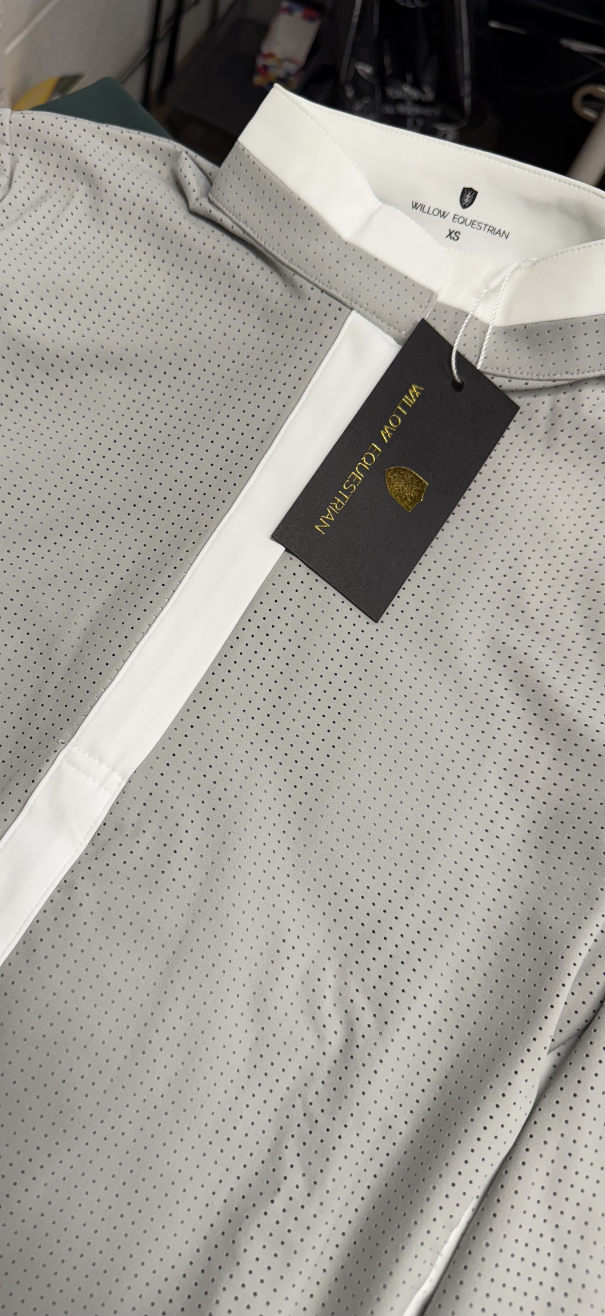 Willow Equestrian Breeze Classic Show Shirt Grey/White