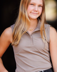 Willow Equestrian Breeze Sleeveless Convertible Sun Shirt Mocha