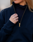 Willow Quarter Zip Sweatshirt Navy/Gold