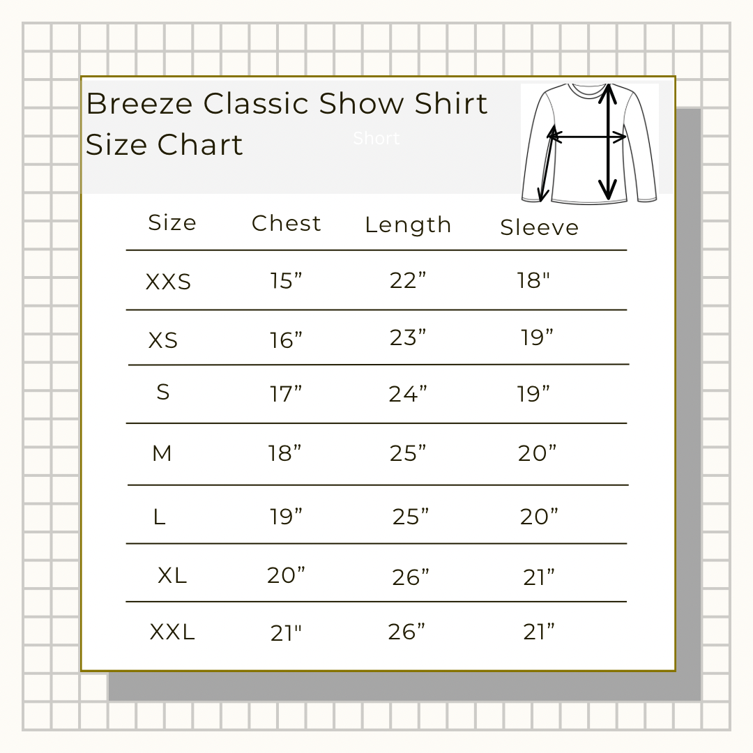 Willow Equestrian Breeze Classic Show Shirt Grey/White