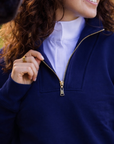Willow Quarter Zip Sweatshirt Navy/Gold