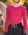Willow Equestrian Seamless Long Sleeve Shirt Raspberry