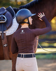 Willow Equestrian Seamless Long Sleeve Shirt Chocolate