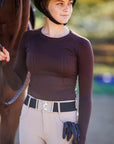 Willow Equestrian Seamless Long Sleeve Shirt Chocolate