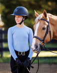 Willow Equestrian Seamless Long Sleeve Shirt Cornflower
