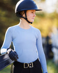 Willow Equestrian Seamless Long Sleeve Shirt Cornflower