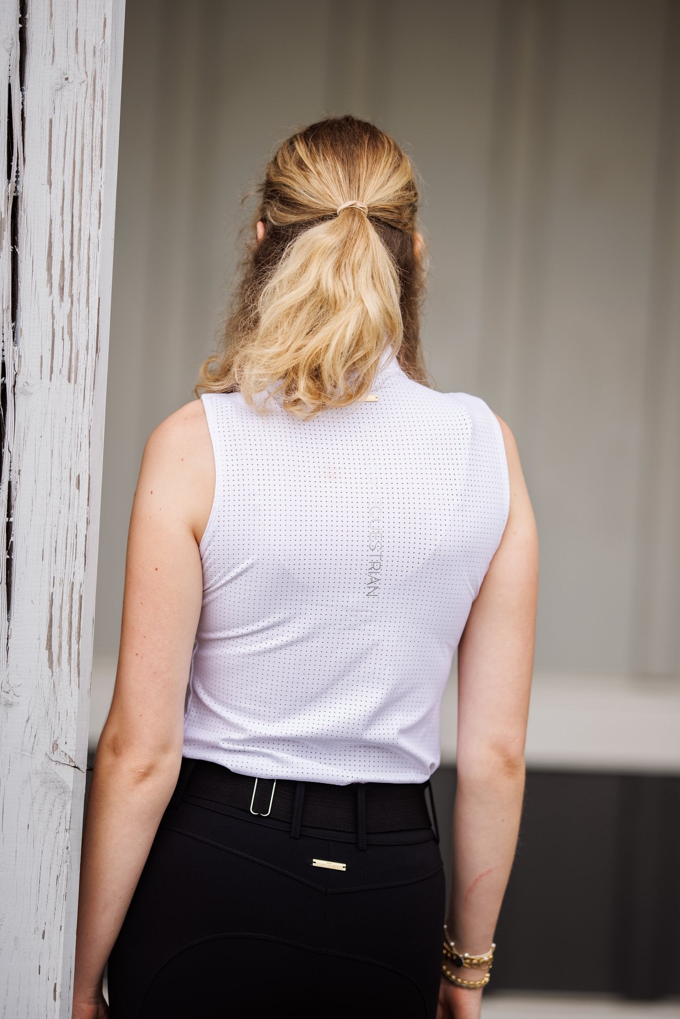 Willow Equestrian Breeze Sleeveless Convertible Sun Shirt White