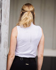 Willow Equestrian Breeze Sleeveless Convertible Sun Shirt White