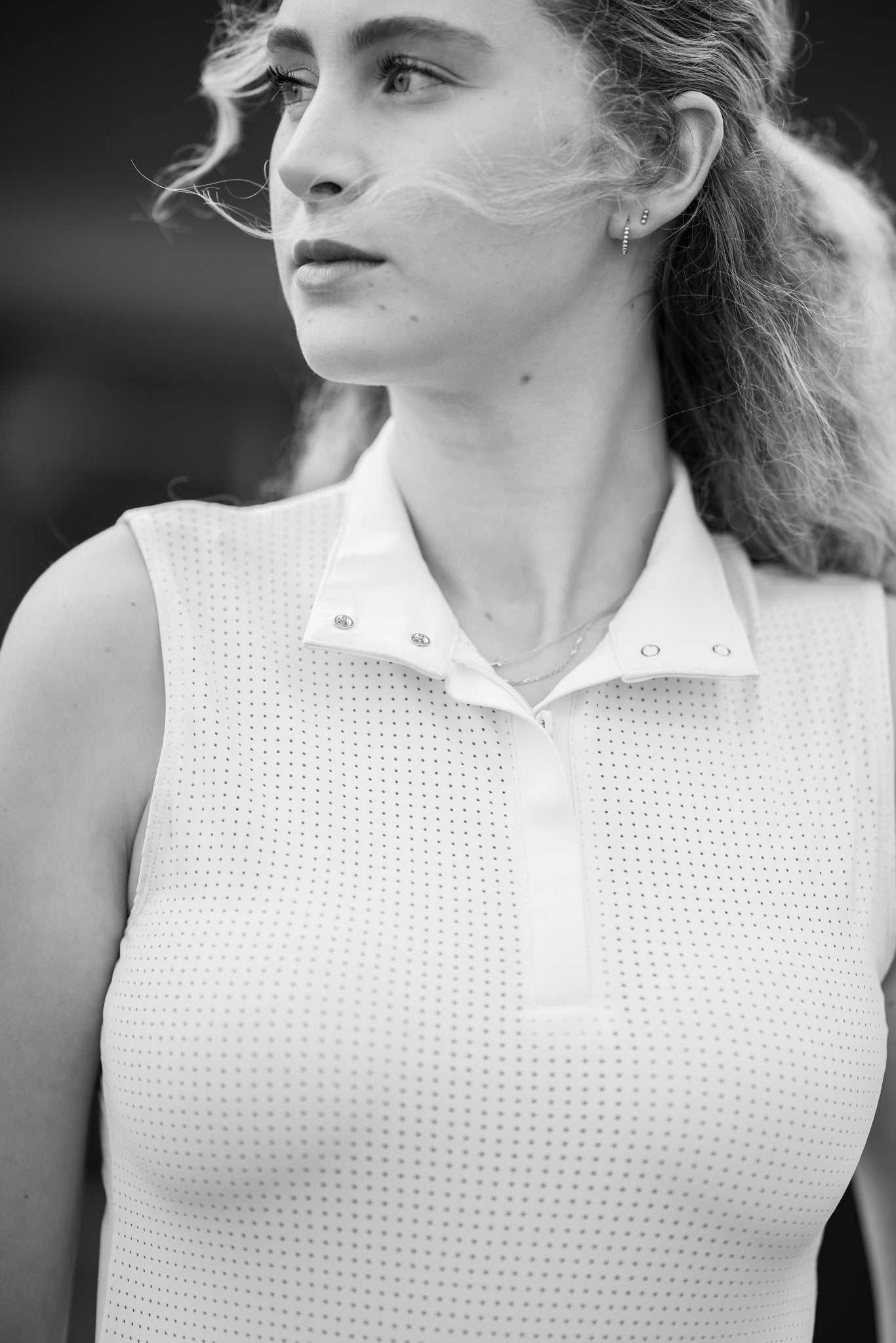 Willow Equestrian Breeze Sleeveless Convertible Sun Shirt White