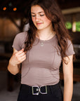 Willow Equestrian Seamless Short Sleeve Tee Shirt Mauve