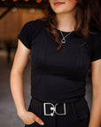 Willow Equestrian Seamless Short Sleeve Tee Shirt Black