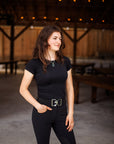 Willow Equestrian Seamless Short Sleeve Tee Shirt Black