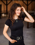 Willow Equestrian Seamless Short Sleeve Tee Shirt Black