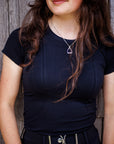 Willow Equestrian Seamless Short Sleeve Tee Shirt Black
