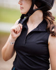Willow Equestrian Breeze Sleeveless Convertible Sun Shirt Black